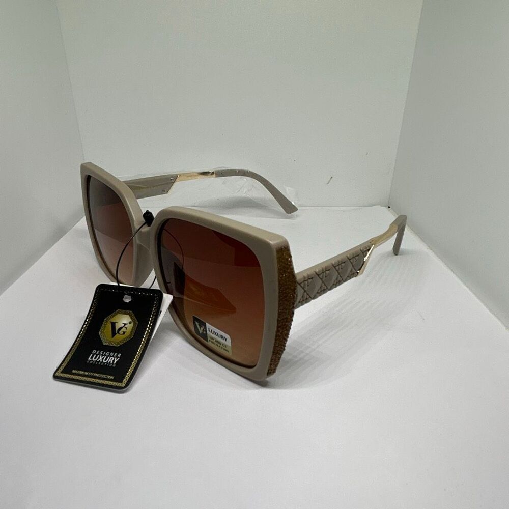 VG Bling Designer Luxury Oversized Square Sunglasses NWT UV400 Protection